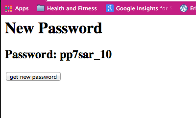 password generator page