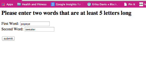 word generator form page